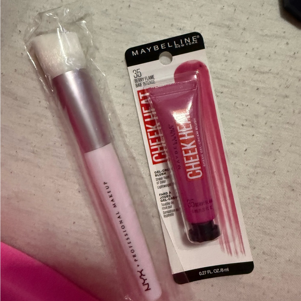 Maybelline Cheek Heat Blush with NYX Brush